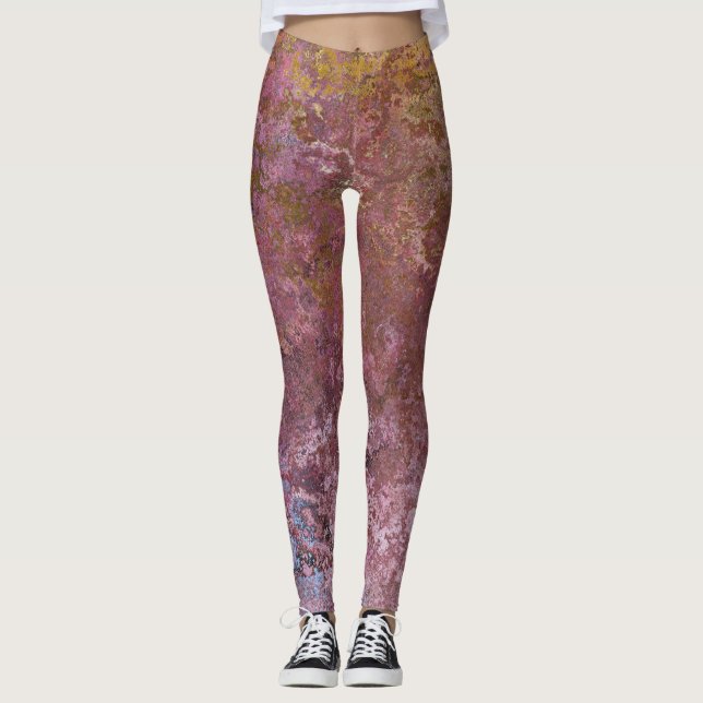Earthy Alcohol Bläck Abstrakt Leggings (Framsida)