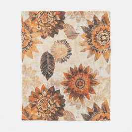Earthy Autumn Mandala Fleecefilt