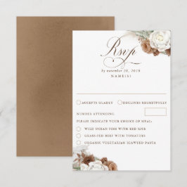 Earthy Blommigt Pampas Grass Boho Bröllop OSA Card Kort