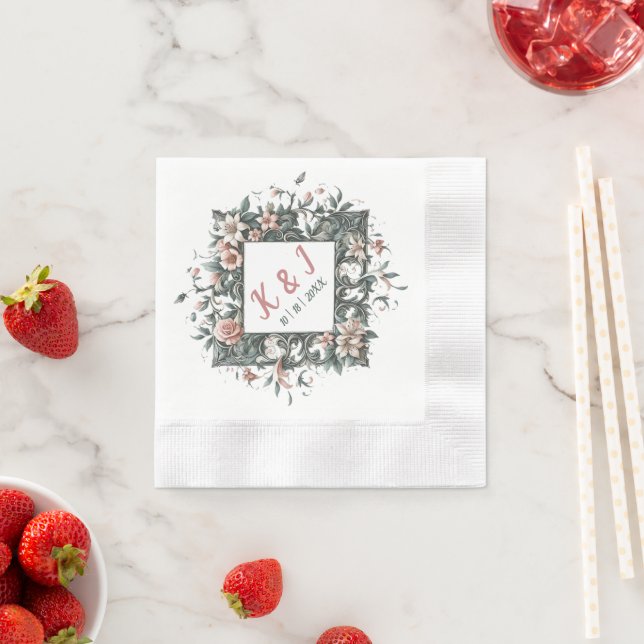 Earthy Blommigt Vine Pappersservett (Insitu)