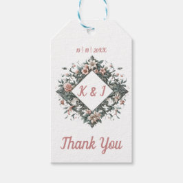 Earthy Blommigt Vine Presentetikett