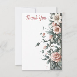 Earthy Blommigt Vine Tack Kort