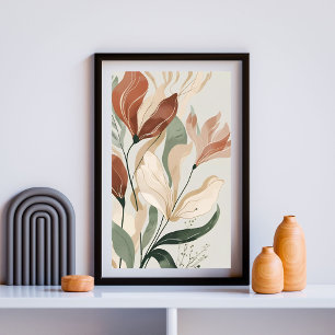 Earthy Bloom - Abstrakt Botaniskt Wall Art IV Poster