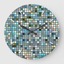 Earthy Blue Square Tiles Mönster