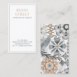 Earthy Boho Abstrakt Jewelry Designer Visitkort