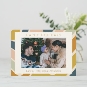 Earthy Boho Abstrakt Swirl Pastel Anpassningsbar P Julkort