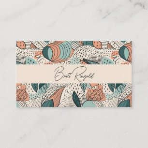 Earthy Boho Abstrakt Terracotta Cream Bisque Visitkort