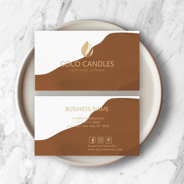 Earthy Boho Affärskort Visitkort (Skapare uppladdad)
