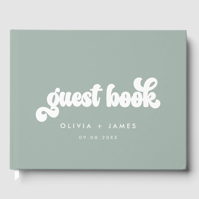 Earthy Boho Anpassade Bröllop Gästböcker (Framsida)