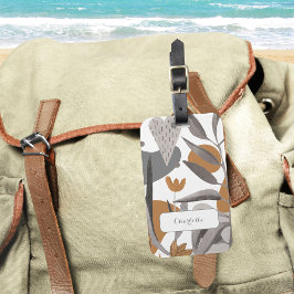 Earthy Boho Botanical Blommigt Bagagebricka