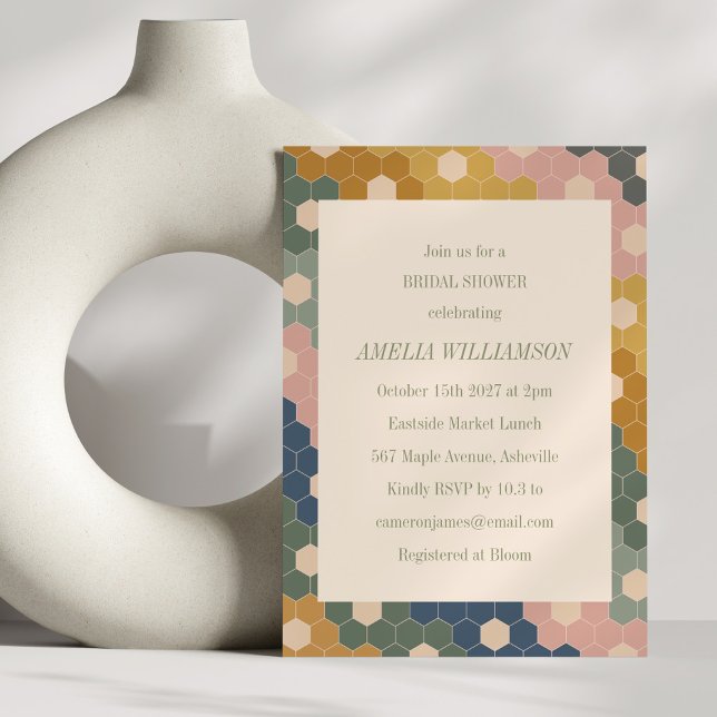 Earthy Boho Chic Vintage Modern Möhippa Inbjudningar (Skapare uppladdad)