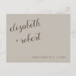 Earthy Boho Minimalist Script Calligraphy OSA Inbjudan Vykort