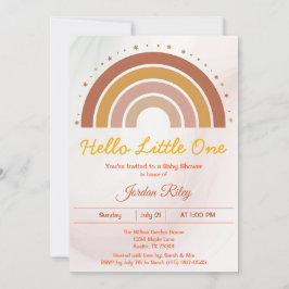 Earthy Boho Rainbow Baby Shower Gender Neutral Inbjudningar