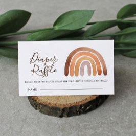 Earthy Boho Rainbow Baby Shower Raffle Tilläggskort