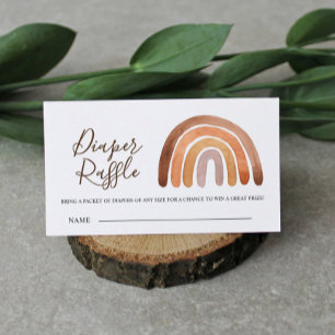 Earthy Boho Rainbow Baby Shower Raffle Tilläggskort