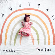 Earthy Boho Rainbow Milestone Ull Baby Blanket