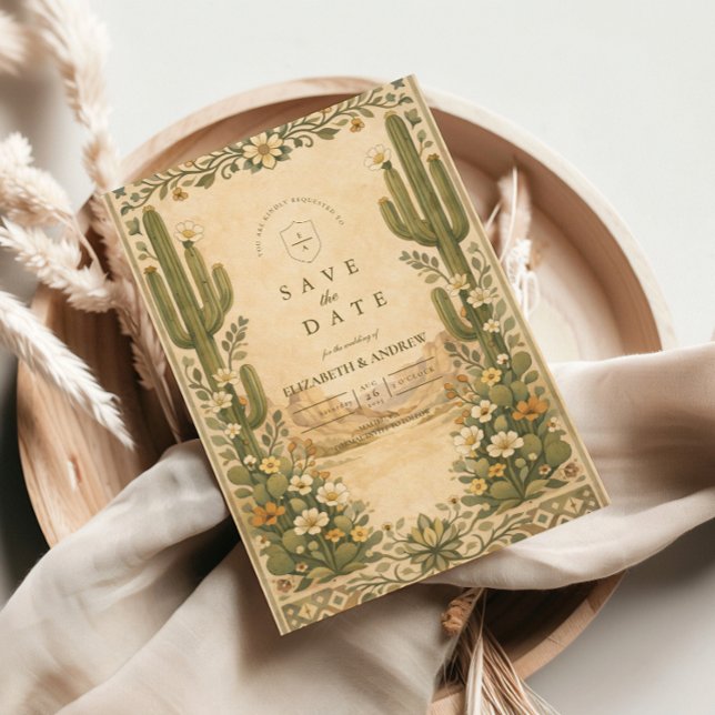 Earthy Botanical Desert Wedding Spara Datumet (Skapare uppladdad)