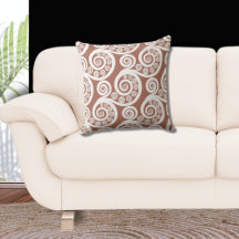 Earthy Bronze & White Koru Curl Mönster