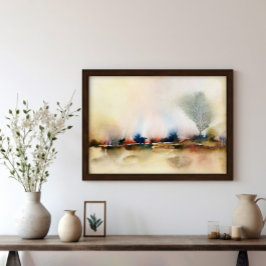 Earthy Brown Abstrakt Surreal Ligcape Art Poster