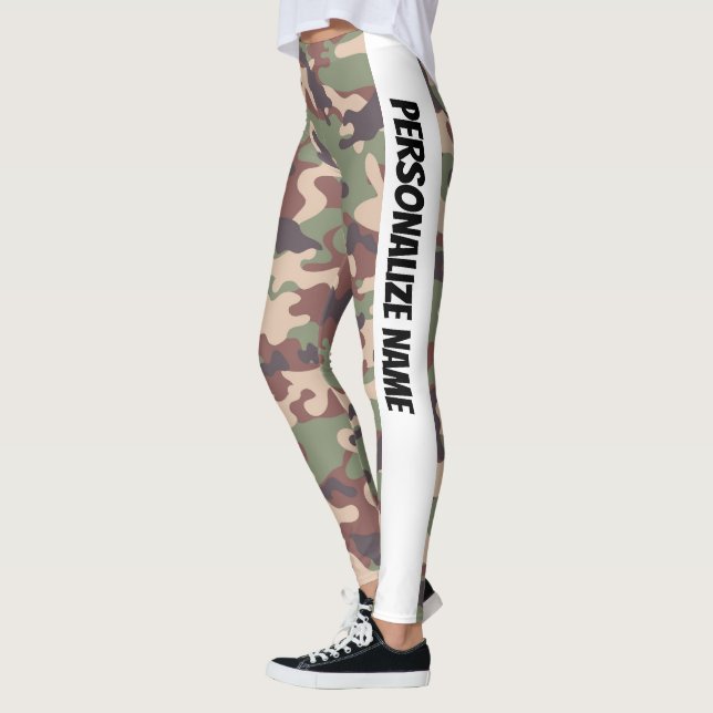 Earthy Brown Camouflage PERSONALIZE Leggings (Vänster)