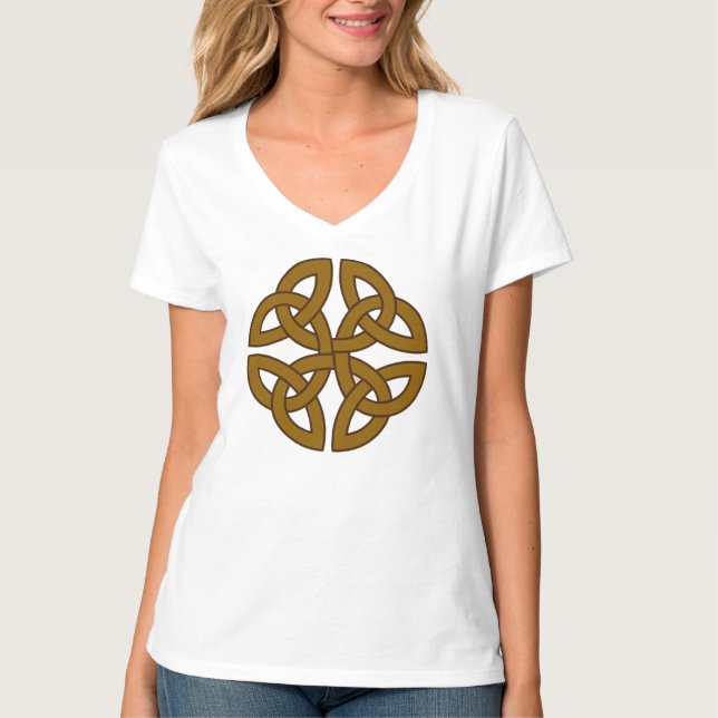 Earthy Brown Celtic Knot T Shirt (Framsida)