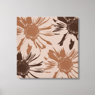 Earthy Brown Gerbera Flowers Canvastryck