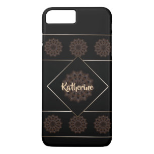 Earthy Brown Rustic Mandala Monogram