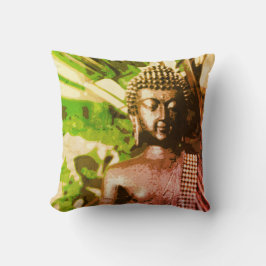 Earthy Buddha Meditation Throw Pillow – Warm Zen Kudde