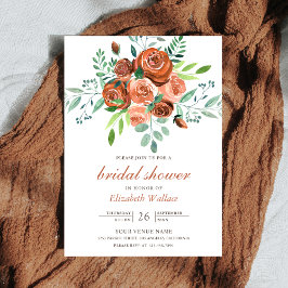 Earthy Burnt Orange Ro Bouquet Möhippa Inbjudningar