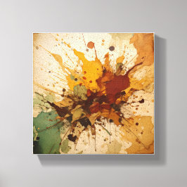 Earthy Burst: abstrakt vattencolor stänk art Canvastryck