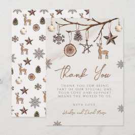Earthy Christmas Thank You Card For Baby Shower Tack Kort