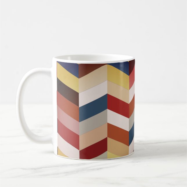 Earthy Colorful Chevron Mönster Kaffemugg (Vänster)