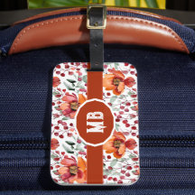 Earthy Colors, Fall Flowers Monogrammed