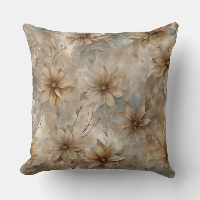 Earthy Decorative Blommigt Kudde (Framsida)