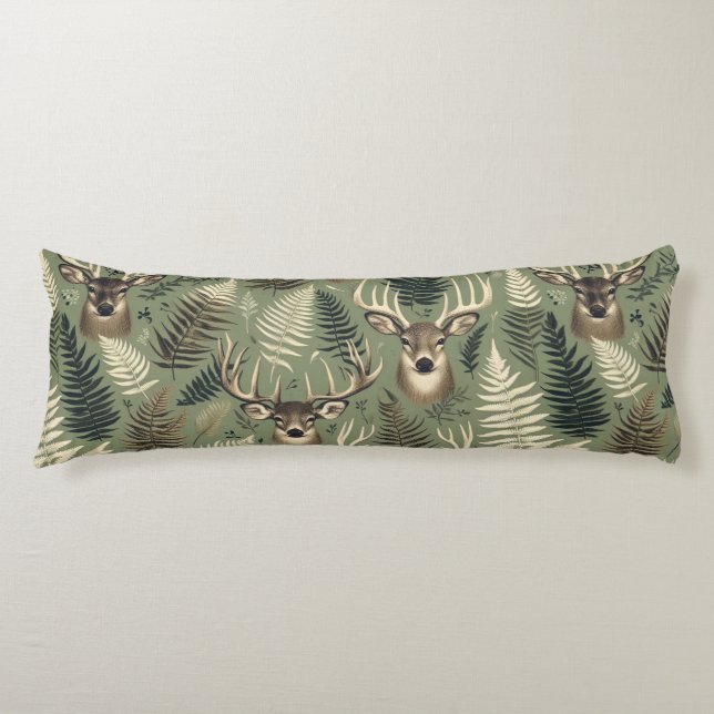 Earthy Deer Antlers & Ferns  Kroppskudde (Framsidan)