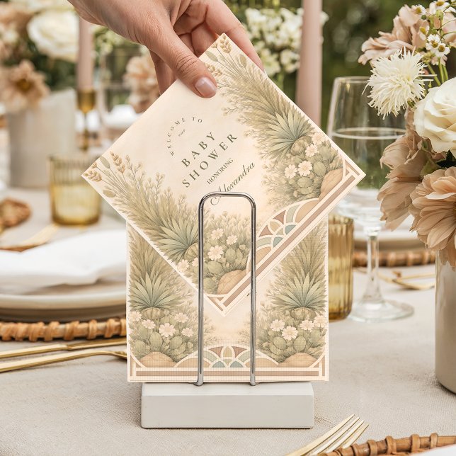 Earthy Desert Meadow Baby Shower Pappersservett (Skapare uppladdad)