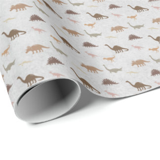 Earthy Dinosaur Kids Wrapping Papper Presentpapper