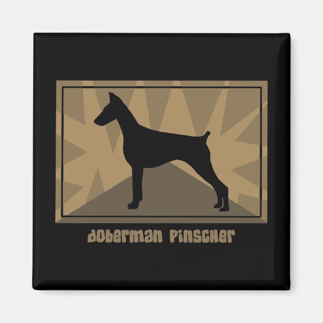 Earthy Doberman Pinscher Magnet (Framsidan)