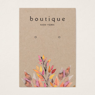 Earthy Earring Kraft Visning Card Visitkort