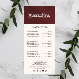 Earthy Elegance Logotyp Beauty, Hälsa, Spa Maroon Reklamkort