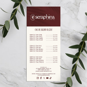 Earthy Elegance Logotyp Beauty, Hälsa, Spa Maroon Reklamkort