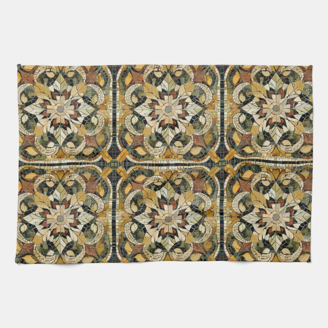 Earthy Elegance Mosaic Kökshandduk (Horisontell)
