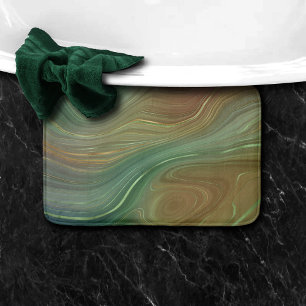Earthy Emerald Strata Grönt och Golden Bläck Aga Badrumsmatta