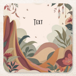 Earthy Escape Underlägg Papper Kvadrat