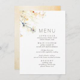 Earthy Fall Shades Elegant bröllop Menu Meny