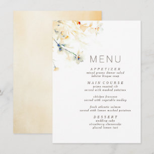 Earthy Fall Shades Elegant bröllop Menu Meny