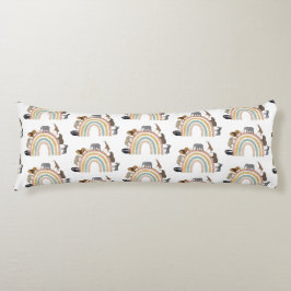 Earthy Färg Rainbow Jungle Animals Mönster Kroppskudde