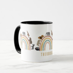 Earthy Färg Rainbow Jungle Animals Mugg