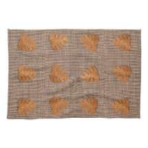 Earthy Färg Rustic Lövs Canvas Kitchen Towel