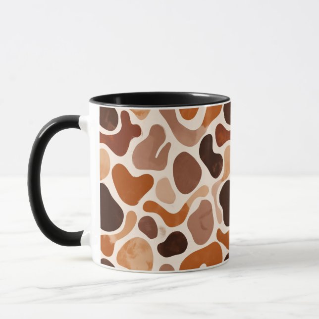 Earthy Fluid Shapes Mug – Minimal Abstract Style Mugg (Vänster)